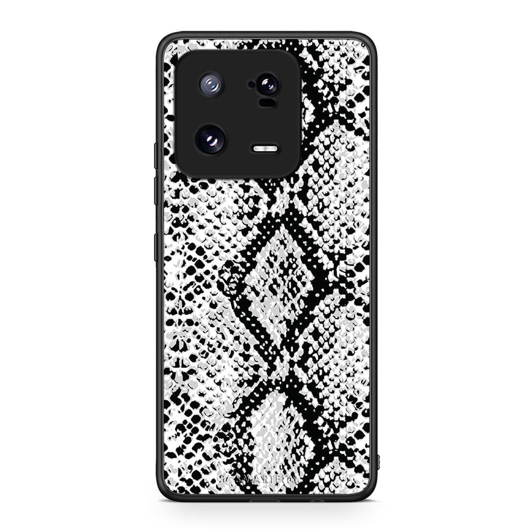 Θήκη Xiaomi 13 Animal White Snake από τη Smartfits με σχέδιο στο πίσω μέρος και μαύρο περίβλημα | Xiaomi 13 Animal White Snake Case with Colorful Back and Black Bezels
