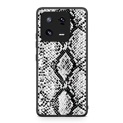 Θήκη Xiaomi 13 Animal White Snake από τη Smartfits με σχέδιο στο πίσω μέρος και μαύρο περίβλημα | Xiaomi 13 Animal White Snake Case with Colorful Back and Black Bezels