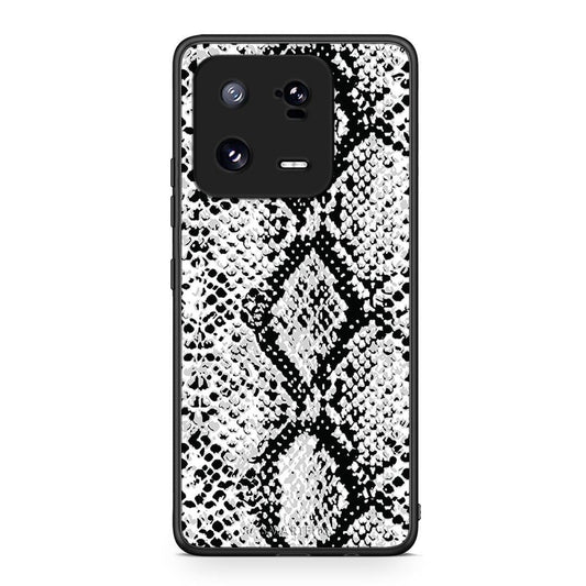 Θήκη Xiaomi 13 Pro Animal White Snake από τη Smartfits με σχέδιο στο πίσω μέρος και μαύρο περίβλημα | Xiaomi 13 Pro Animal White Snake Case with Colorful Back and Black Bezels