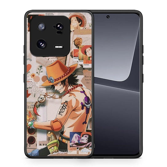 Θήκη Xiaomi 13 Anime Collage από τη Smartfits με σχέδιο στο πίσω μέρος και μαύρο περίβλημα | Xiaomi 13 Anime Collage Case with Colorful Back and Black Bezels