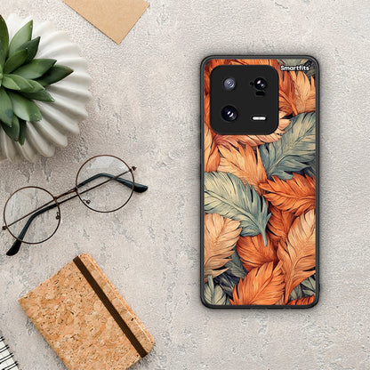 Θήκη Xiaomi 13 Autumn Leaves από τη Smartfits με σχέδιο στο πίσω μέρος και μαύρο περίβλημα | Xiaomi 13 Autumn Leaves Case with Colorful Back and Black Bezels