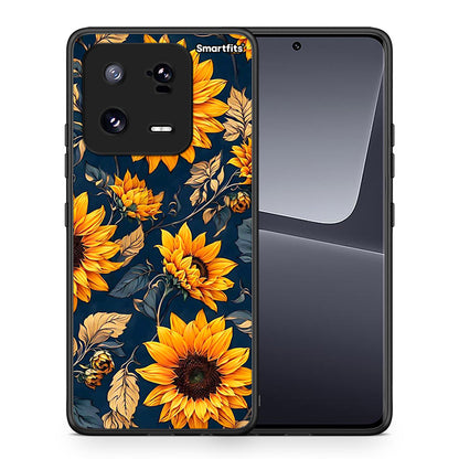 Θήκη Xiaomi 13 Autumn Sunflowers από τη Smartfits με σχέδιο στο πίσω μέρος και μαύρο περίβλημα | Xiaomi 13 Autumn Sunflowers Case with Colorful Back and Black Bezels