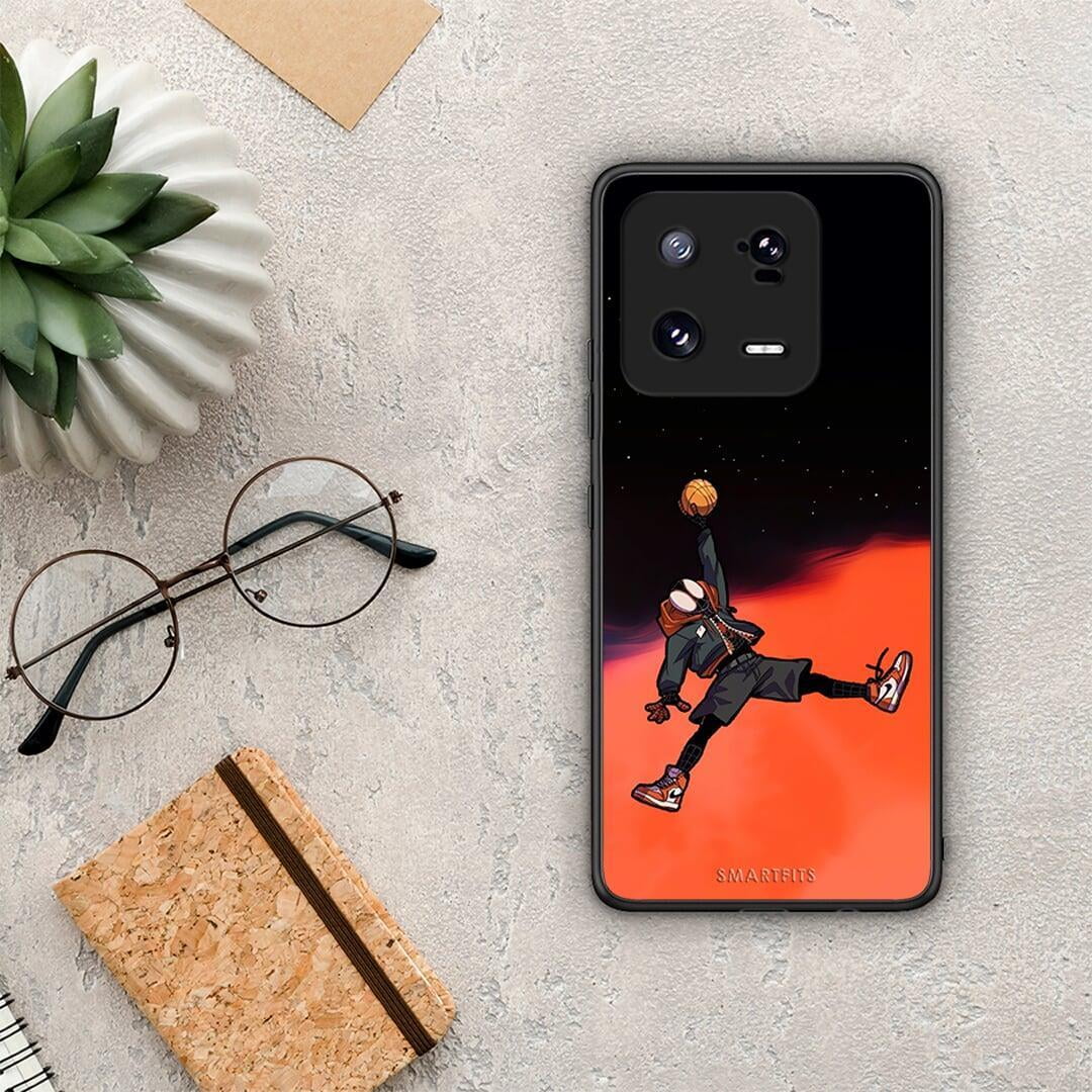 Θήκη Xiaomi 13 Basketball Hero από τη Smartfits με σχέδιο στο πίσω μέρος και μαύρο περίβλημα | Xiaomi 13 Basketball Hero Case with Colorful Back and Black Bezels