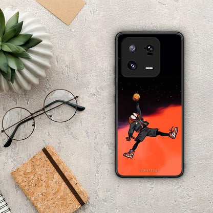 Θήκη Xiaomi 13 Basketball Hero από τη Smartfits με σχέδιο στο πίσω μέρος και μαύρο περίβλημα | Xiaomi 13 Basketball Hero Case with Colorful Back and Black Bezels