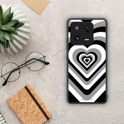 Θήκη Xiaomi 13 Pro Black Hearts από τη Smartfits με σχέδιο στο πίσω μέρος και μαύρο περίβλημα | Xiaomi 13 Pro Black Hearts Case with Colorful Back and Black Bezels