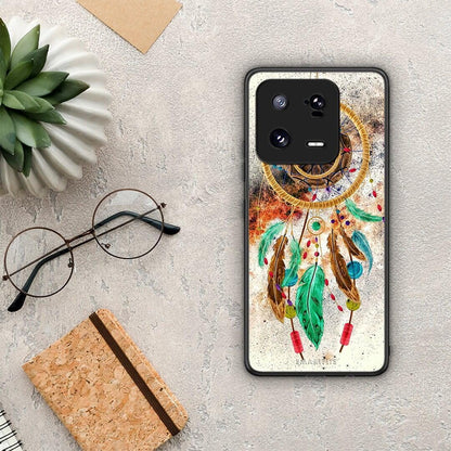 Θήκη Xiaomi 13 Boho DreamCatcher από τη Smartfits με σχέδιο στο πίσω μέρος και μαύρο περίβλημα | Xiaomi 13 Boho DreamCatcher Case with Colorful Back and Black Bezels