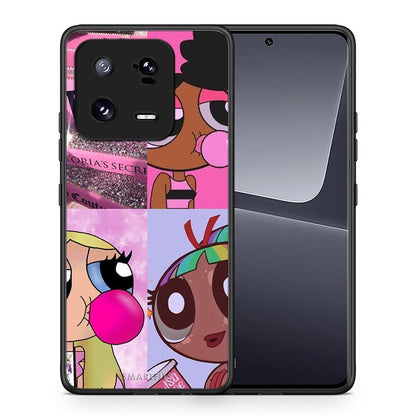 Θήκη Xiaomi 13 Bubble Girls από τη Smartfits με σχέδιο στο πίσω μέρος και μαύρο περίβλημα | Xiaomi 13 Bubble Girls Case with Colorful Back and Black Bezels