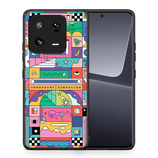 Θήκη Xiaomi 13 Bubbles Soap από τη Smartfits με σχέδιο στο πίσω μέρος και μαύρο περίβλημα | Xiaomi 13 Bubbles Soap Case with Colorful Back and Black Bezels
