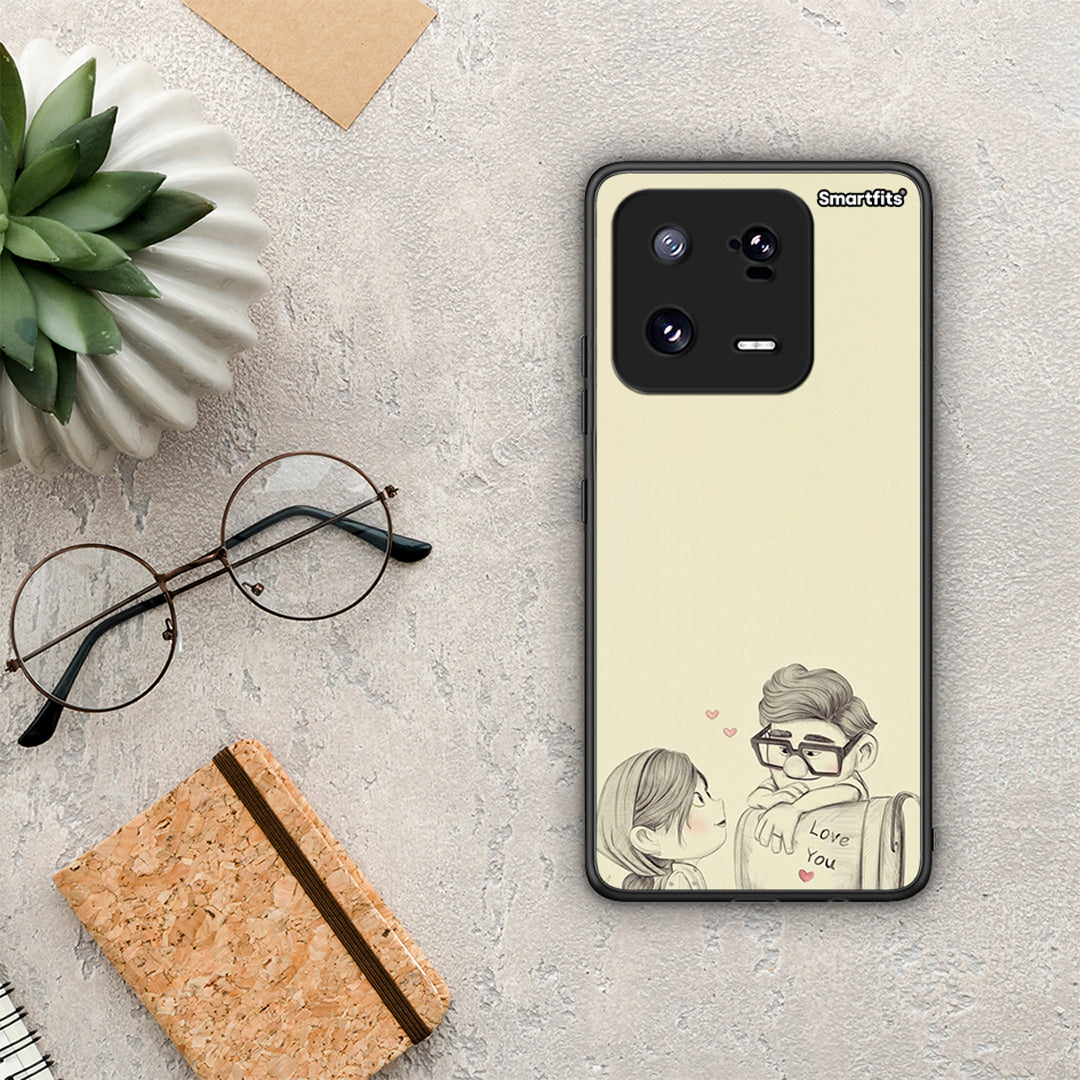 Θήκη Xiaomi 13 Pro Carl And Ellie από τη Smartfits με σχέδιο στο πίσω μέρος και μαύρο περίβλημα | Xiaomi 13 Pro Carl And Ellie Case with Colorful Back and Black Bezels