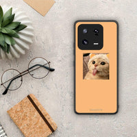 Thumbnail for Θήκη Xiaomi 13 Pro Cat Tongue από τη Smartfits με σχέδιο στο πίσω μέρος και μαύρο περίβλημα | Xiaomi 13 Pro Cat Tongue Case with Colorful Back and Black Bezels