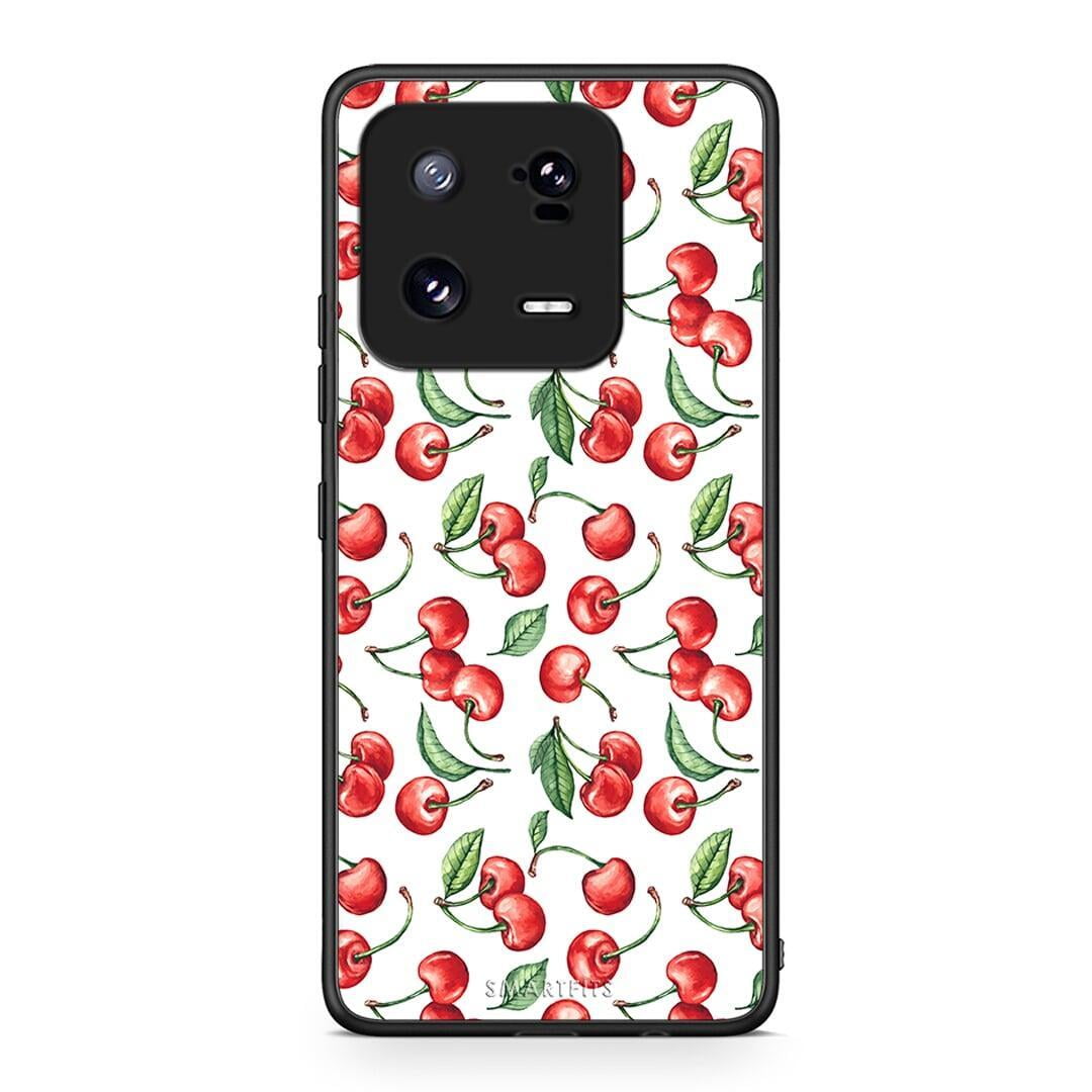 Θήκη Xiaomi 13 Cherry Summer από τη Smartfits με σχέδιο στο πίσω μέρος και μαύρο περίβλημα | Xiaomi 13 Cherry Summer Case with Colorful Back and Black Bezels