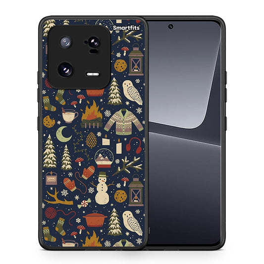 Θήκη Xiaomi 13 Pro Christmas Elements από τη Smartfits με σχέδιο στο πίσω μέρος και μαύρο περίβλημα | Xiaomi 13 Pro Christmas Elements Case with Colorful Back and Black Bezels