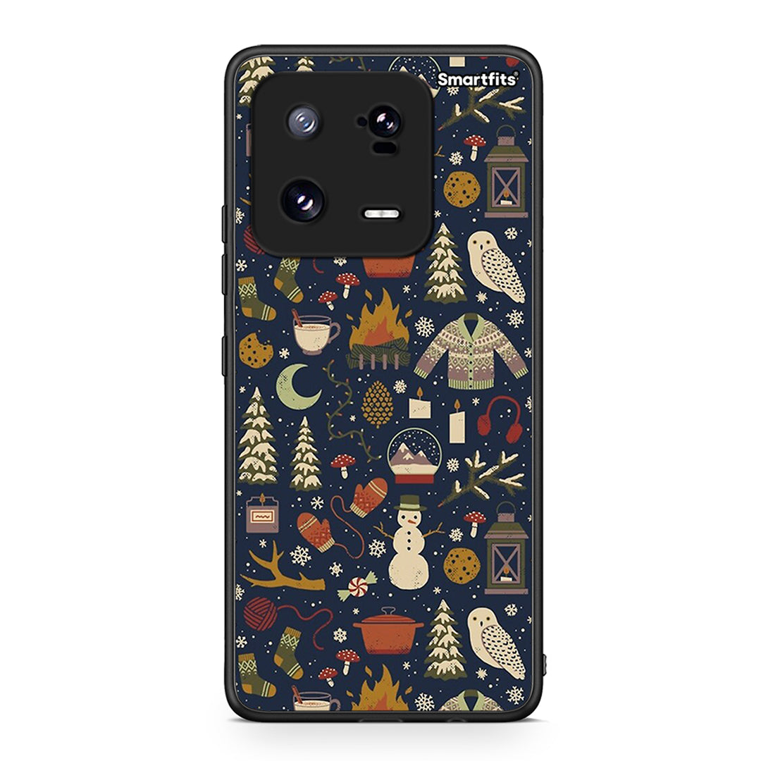 Θήκη Xiaomi 13 Christmas Elements από τη Smartfits με σχέδιο στο πίσω μέρος και μαύρο περίβλημα | Xiaomi 13 Christmas Elements Case with Colorful Back and Black Bezels