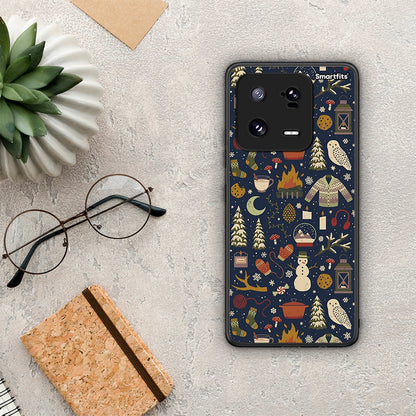 Θήκη Xiaomi 13 Christmas Elements από τη Smartfits με σχέδιο στο πίσω μέρος και μαύρο περίβλημα | Xiaomi 13 Christmas Elements Case with Colorful Back and Black Bezels