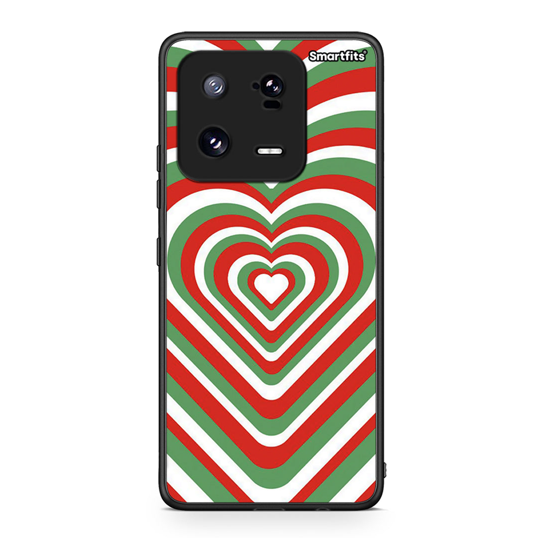Θήκη Xiaomi 13 Pro Christmas Hearts από τη Smartfits με σχέδιο στο πίσω μέρος και μαύρο περίβλημα | Xiaomi 13 Pro Christmas Hearts Case with Colorful Back and Black Bezels