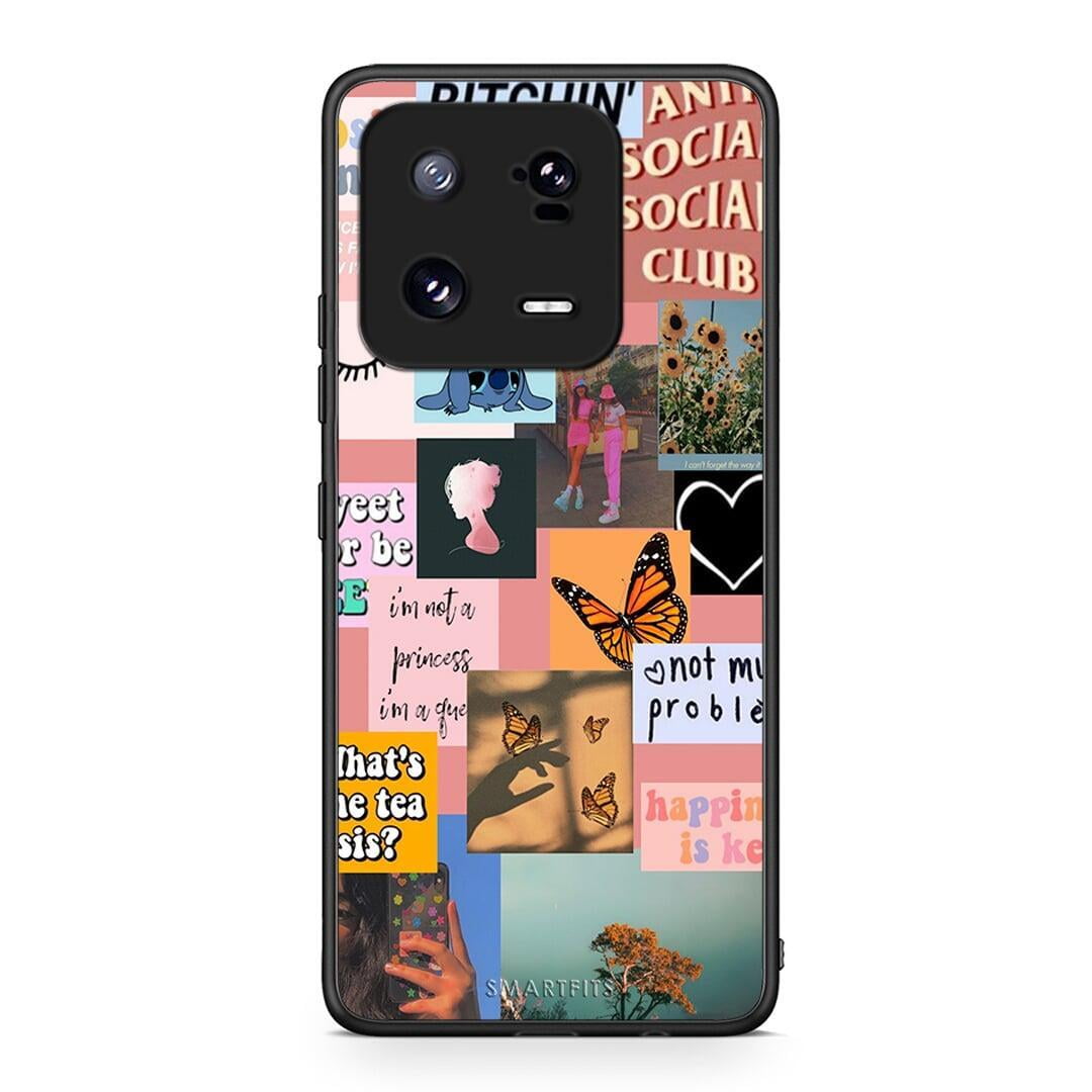 Θήκη Xiaomi 13 Pro Collage Bitchin από τη Smartfits με σχέδιο στο πίσω μέρος και μαύρο περίβλημα | Xiaomi 13 Pro Collage Bitchin Case with Colorful Back and Black Bezels