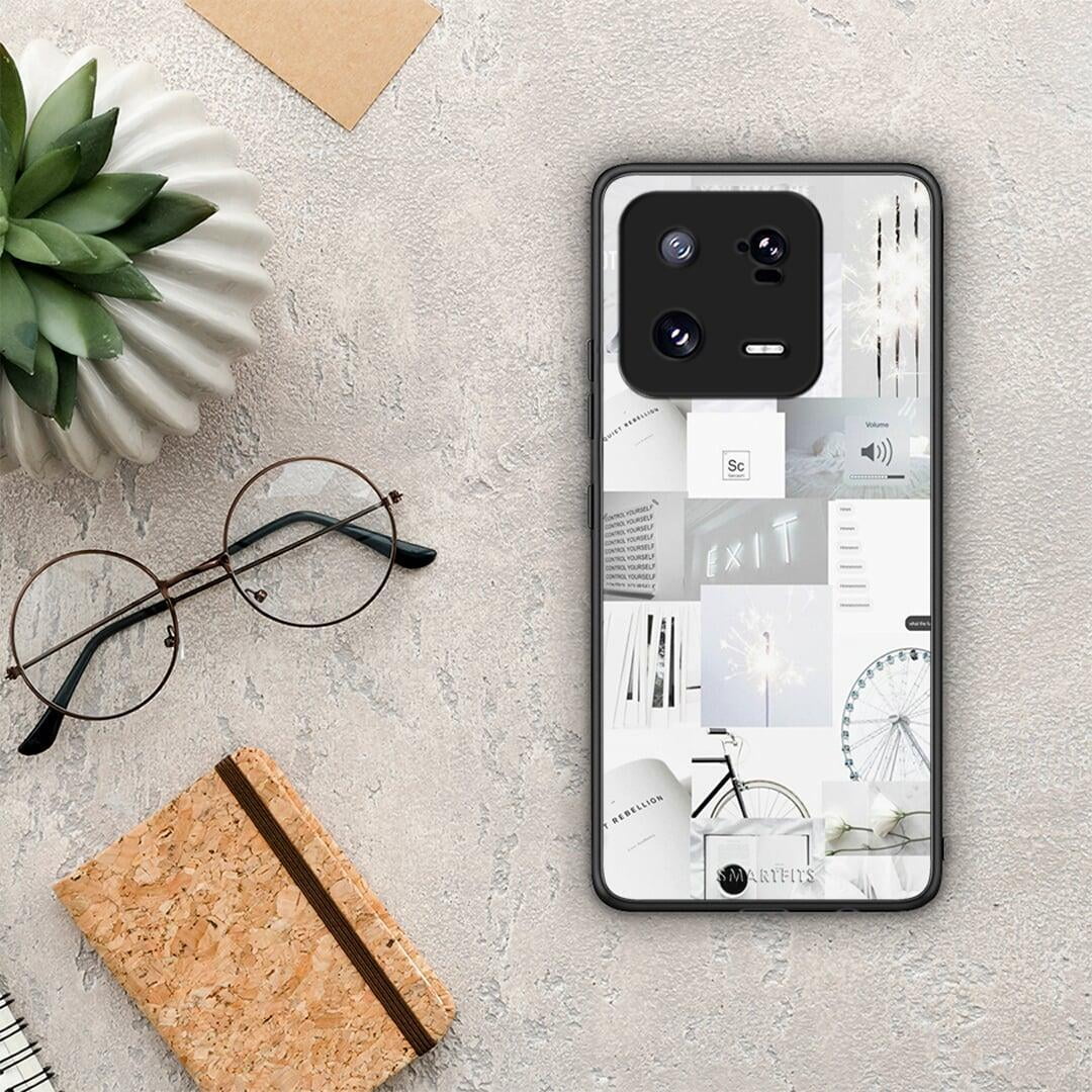 Θήκη Xiaomi 13 Collage Make Me Wonder από τη Smartfits με σχέδιο στο πίσω μέρος και μαύρο περίβλημα | Xiaomi 13 Collage Make Me Wonder Case with Colorful Back and Black Bezels