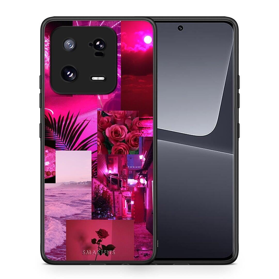 Θήκη Xiaomi 13 Collage Red Roses από τη Smartfits με σχέδιο στο πίσω μέρος και μαύρο περίβλημα | Xiaomi 13 Collage Red Roses Case with Colorful Back and Black Bezels