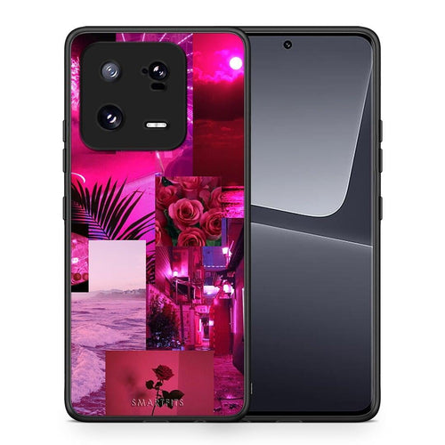 Θήκη Xiaomi 13 Collage Red Roses από τη Smartfits με σχέδιο στο πίσω μέρος και μαύρο περίβλημα | Xiaomi 13 Collage Red Roses Case with Colorful Back and Black Bezels