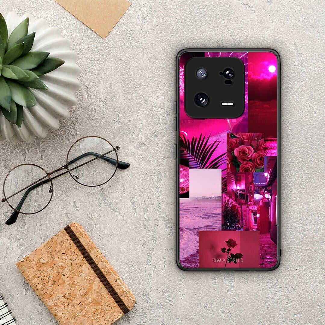 Θήκη Xiaomi 13 Collage Red Roses από τη Smartfits με σχέδιο στο πίσω μέρος και μαύρο περίβλημα | Xiaomi 13 Collage Red Roses Case with Colorful Back and Black Bezels