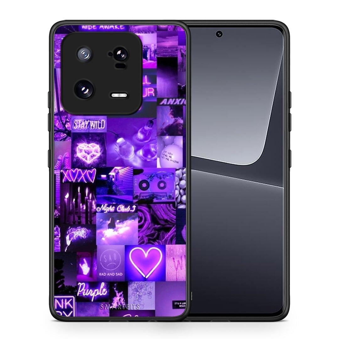 Θήκη Xiaomi 13 Collage Stay Wild από τη Smartfits με σχέδιο στο πίσω μέρος και μαύρο περίβλημα | Xiaomi 13 Collage Stay Wild Case with Colorful Back and Black Bezels