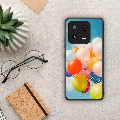 Θήκη Xiaomi 13 Colorful Balloons από τη Smartfits με σχέδιο στο πίσω μέρος και μαύρο περίβλημα | Xiaomi 13 Colorful Balloons Case with Colorful Back and Black Bezels