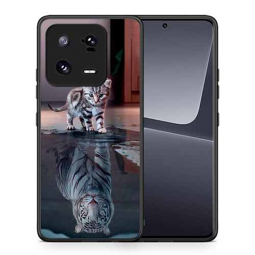 Θήκη Xiaomi 13 Cute Tiger από τη Smartfits με σχέδιο στο πίσω μέρος και μαύρο περίβλημα | Xiaomi 13 Cute Tiger Case with Colorful Back and Black Bezels