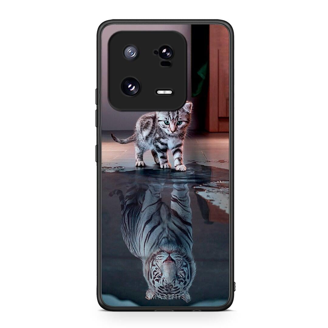 Θήκη Xiaomi 13 Cute Tiger από τη Smartfits με σχέδιο στο πίσω μέρος και μαύρο περίβλημα | Xiaomi 13 Cute Tiger Case with Colorful Back and Black Bezels
