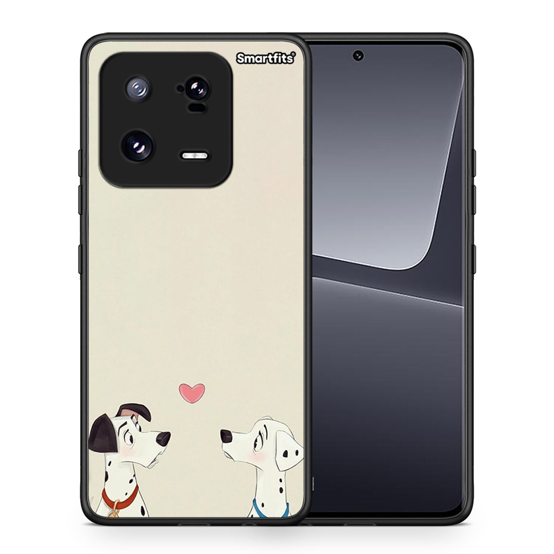 Θήκη Xiaomi 13 Pro Dalmatians Love από τη Smartfits με σχέδιο στο πίσω μέρος και μαύρο περίβλημα | Xiaomi 13 Pro Dalmatians Love Case with Colorful Back and Black Bezels