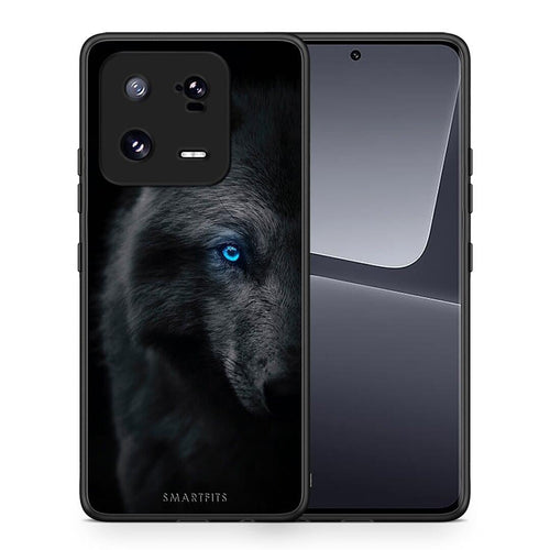 Θήκη Xiaomi 13 Dark Wolf από τη Smartfits με σχέδιο στο πίσω μέρος και μαύρο περίβλημα | Xiaomi 13 Dark Wolf Case with Colorful Back and Black Bezels