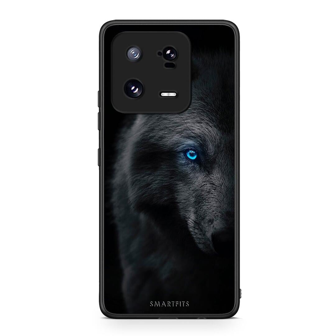 Θήκη Xiaomi 13 Pro Dark Wolf από τη Smartfits με σχέδιο στο πίσω μέρος και μαύρο περίβλημα | Xiaomi 13 Pro Dark Wolf Case with Colorful Back and Black Bezels