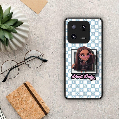 Θήκη Xiaomi 13 Pro Devil Baby από τη Smartfits με σχέδιο στο πίσω μέρος και μαύρο περίβλημα | Xiaomi 13 Pro Devil Baby Case with Colorful Back and Black Bezels