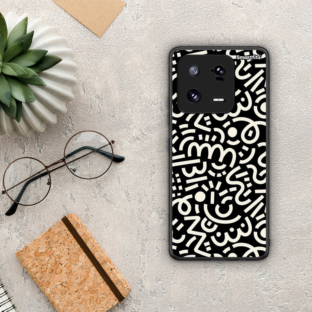 Θήκη Xiaomi 13 Pro Doodle Art από τη Smartfits με σχέδιο στο πίσω μέρος και μαύρο περίβλημα | Xiaomi 13 Pro Doodle Art Case with Colorful Back and Black Bezels