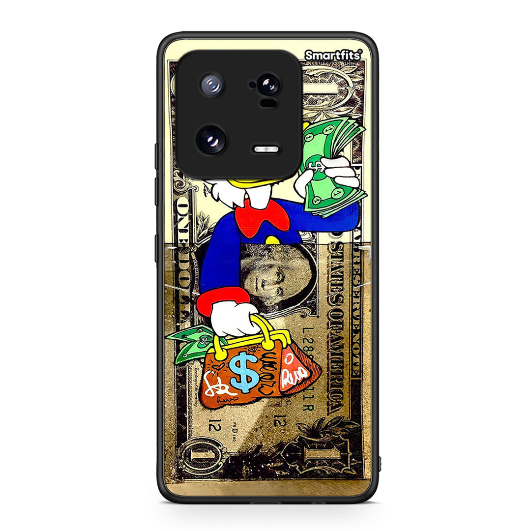 Θήκη Xiaomi 13 Duck Money από τη Smartfits με σχέδιο στο πίσω μέρος και μαύρο περίβλημα | Xiaomi 13 Duck Money Case with Colorful Back and Black Bezels