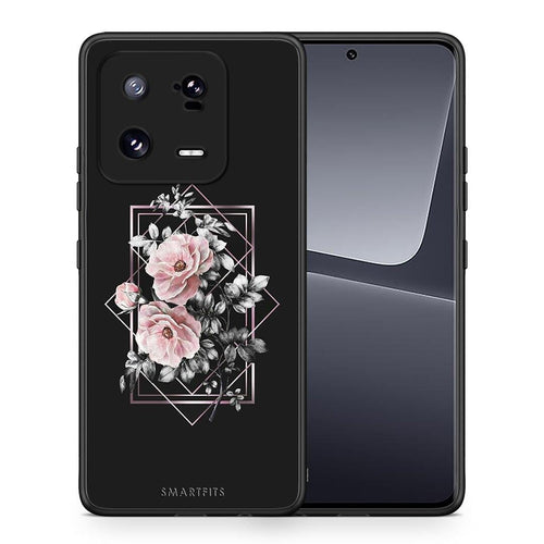 Θήκη Xiaomi 13 Pro Flower Frame από τη Smartfits με σχέδιο στο πίσω μέρος και μαύρο περίβλημα | Xiaomi 13 Pro Flower Frame Case with Colorful Back and Black Bezels