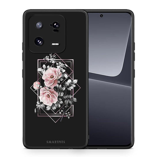 Θήκη Xiaomi 13 Pro Flower Frame από τη Smartfits με σχέδιο στο πίσω μέρος και μαύρο περίβλημα | Xiaomi 13 Pro Flower Frame Case with Colorful Back and Black Bezels
