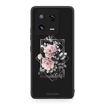 Θήκη Xiaomi 13 Pro Flower Frame από τη Smartfits με σχέδιο στο πίσω μέρος και μαύρο περίβλημα | Xiaomi 13 Pro Flower Frame Case with Colorful Back and Black Bezels