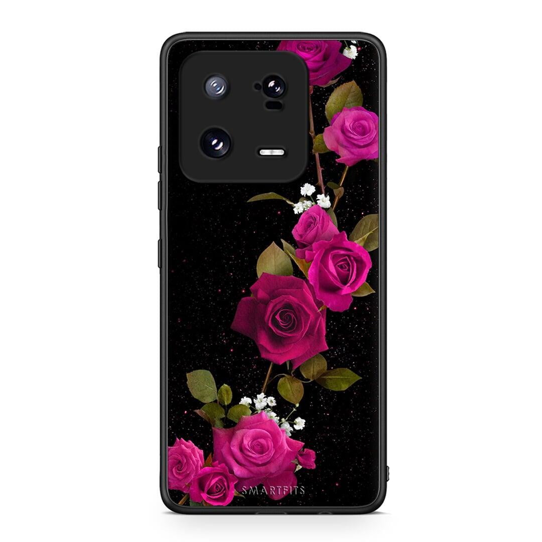 Θήκη Xiaomi 13 Pro Flower Red Roses από τη Smartfits με σχέδιο στο πίσω μέρος και μαύρο περίβλημα | Xiaomi 13 Pro Flower Red Roses Case with Colorful Back and Black Bezels