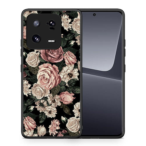 Θήκη Xiaomi 13 Flower Wild Roses από τη Smartfits με σχέδιο στο πίσω μέρος και μαύρο περίβλημα | Xiaomi 13 Flower Wild Roses Case with Colorful Back and Black Bezels