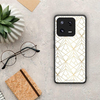 Thumbnail for Θήκη Xiaomi 13 Geometric Luxury White από τη Smartfits με σχέδιο στο πίσω μέρος και μαύρο περίβλημα | Xiaomi 13 Geometric Luxury White Case with Colorful Back and Black Bezels