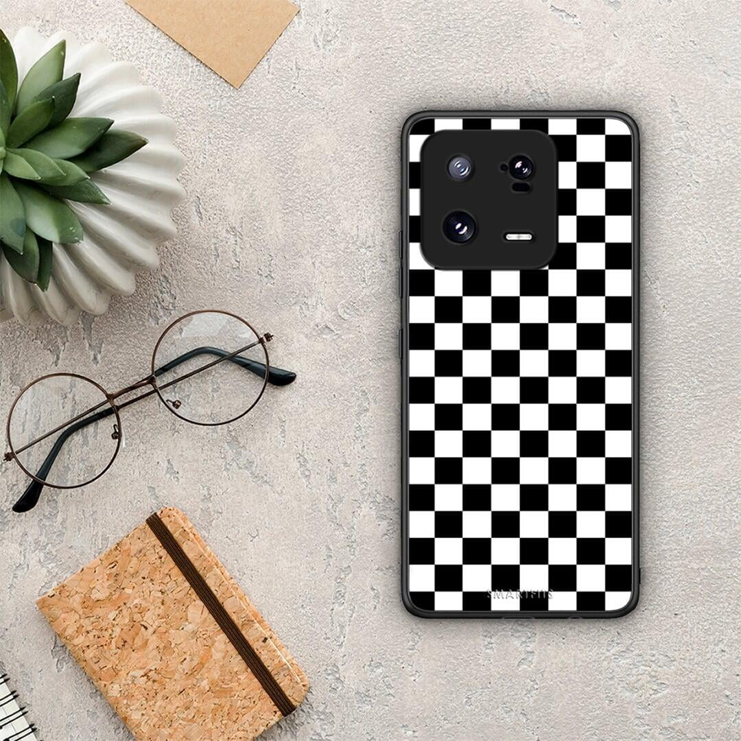 Θήκη Xiaomi 13 Geometric Squares από τη Smartfits με σχέδιο στο πίσω μέρος και μαύρο περίβλημα | Xiaomi 13 Geometric Squares Case with Colorful Back and Black Bezels