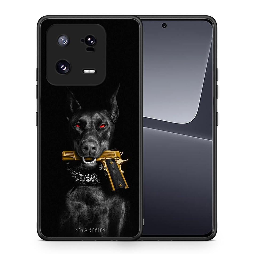 Θήκη Xiaomi 13 Golden Gun από τη Smartfits με σχέδιο στο πίσω μέρος και μαύρο περίβλημα | Xiaomi 13 Golden Gun Case with Colorful Back and Black Bezels