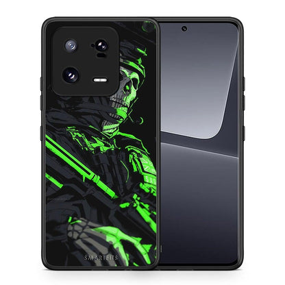 Θήκη Xiaomi 13 Green Soldier από τη Smartfits με σχέδιο στο πίσω μέρος και μαύρο περίβλημα | Xiaomi 13 Green Soldier Case with Colorful Back and Black Bezels