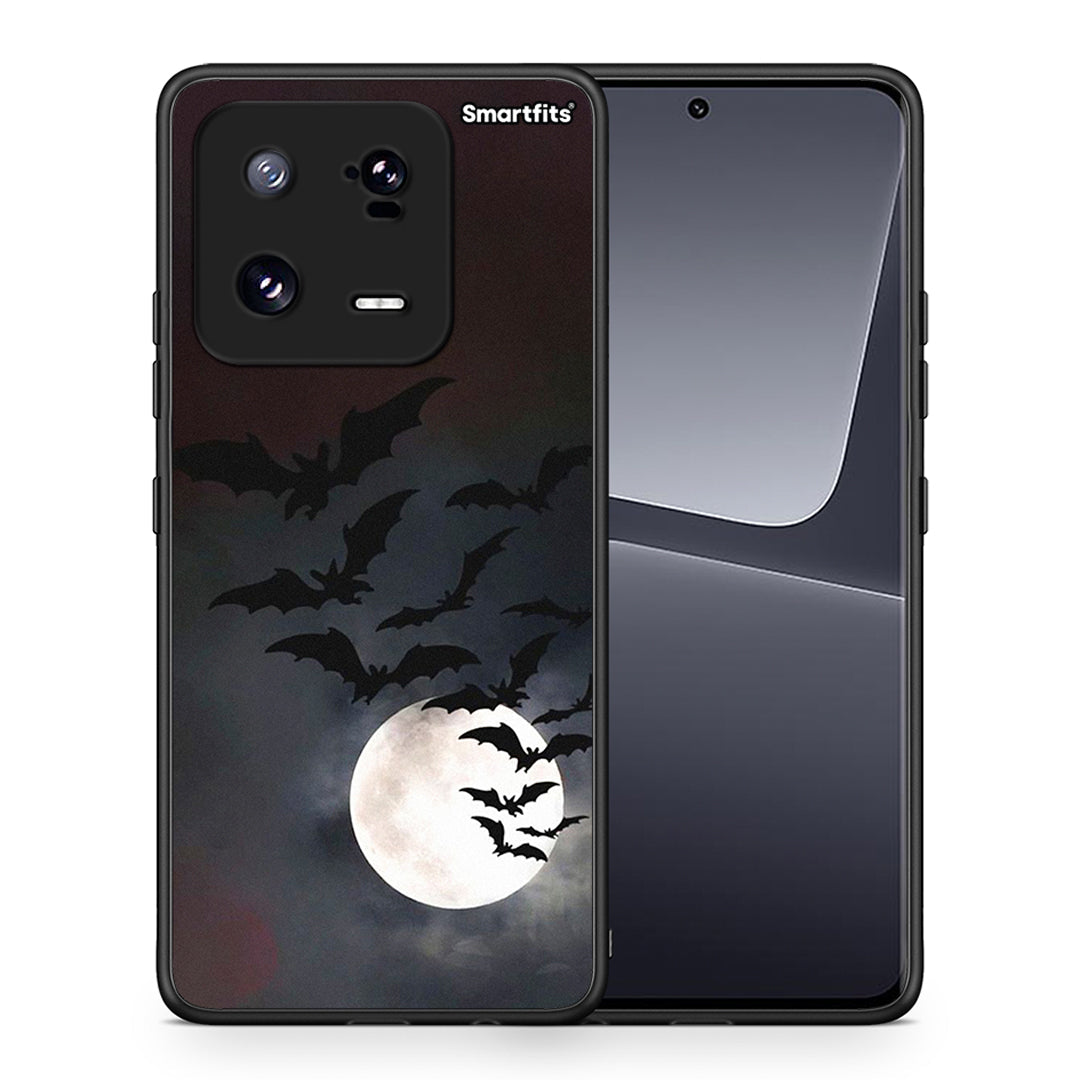 Θήκη Xiaomi 13 Pro Halloween Bat Night από τη Smartfits με σχέδιο στο πίσω μέρος και μαύρο περίβλημα | Xiaomi 13 Pro Halloween Bat Night Case with Colorful Back and Black Bezels