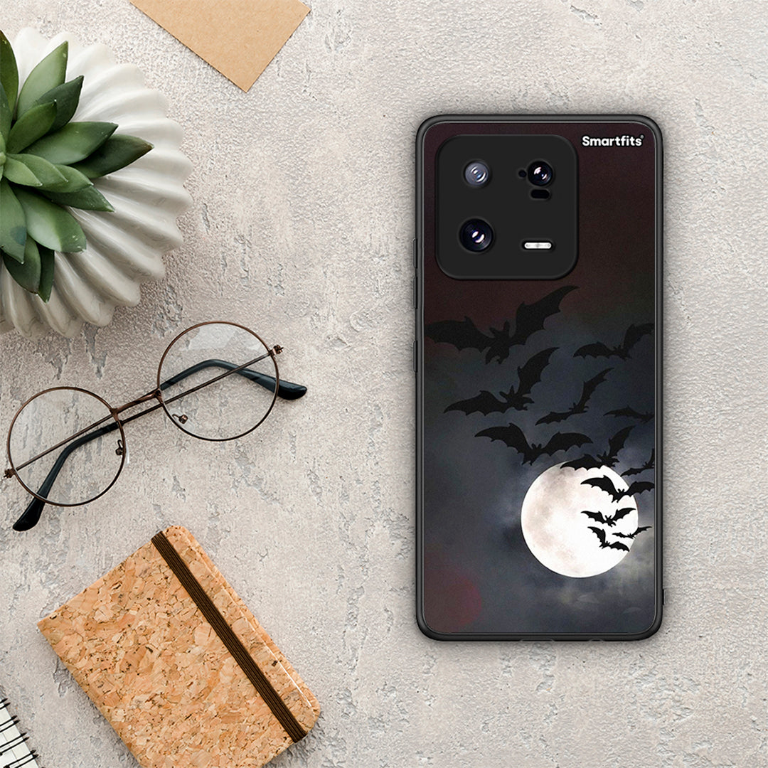 Θήκη Xiaomi 13 Pro Halloween Bat Night από τη Smartfits με σχέδιο στο πίσω μέρος και μαύρο περίβλημα | Xiaomi 13 Pro Halloween Bat Night Case with Colorful Back and Black Bezels