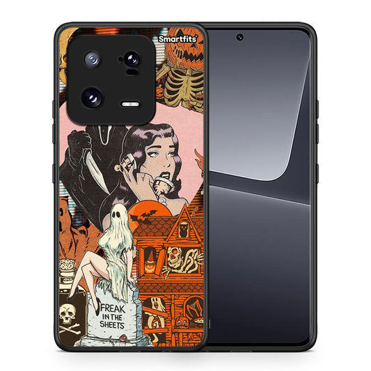 Θήκη Xiaomi 13 Pro Halloween Collage από τη Smartfits με σχέδιο στο πίσω μέρος και μαύρο περίβλημα | Xiaomi 13 Pro Halloween Collage Case with Colorful Back and Black Bezels