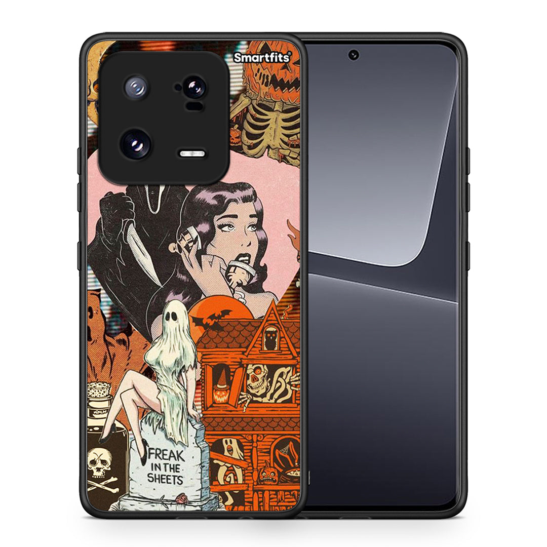 Θήκη Xiaomi 13 Halloween Collage από τη Smartfits με σχέδιο στο πίσω μέρος και μαύρο περίβλημα | Xiaomi 13 Halloween Collage Case with Colorful Back and Black Bezels