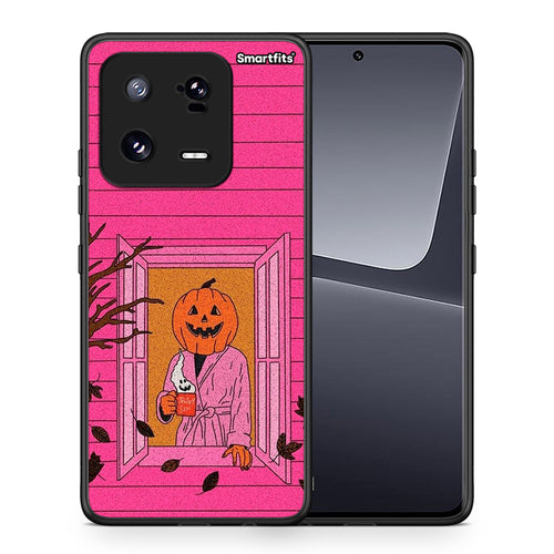 Θήκη Xiaomi 13 Pro Halloween Pumpkin Lady από τη Smartfits με σχέδιο στο πίσω μέρος και μαύρο περίβλημα | Xiaomi 13 Pro Halloween Pumpkin Lady Case with Colorful Back and Black Bezels