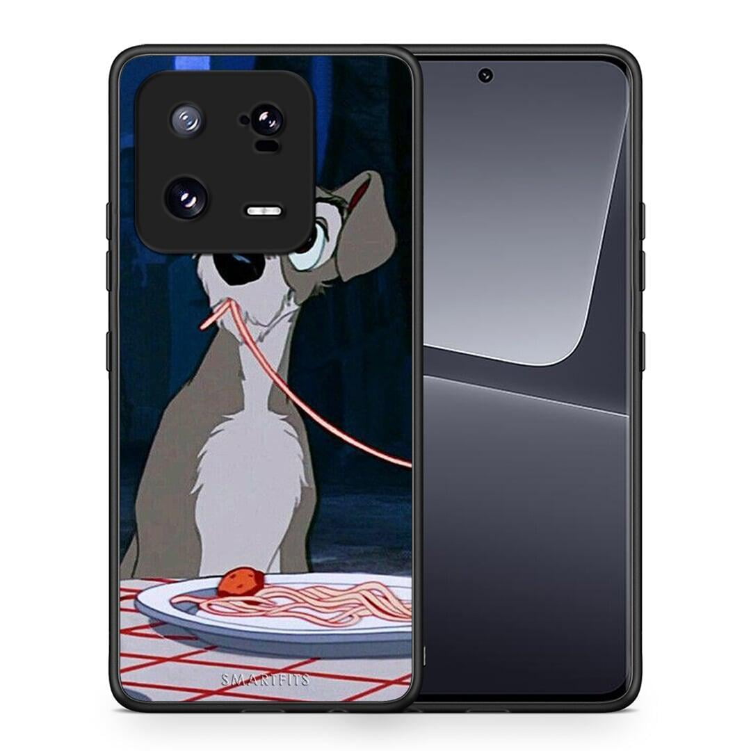 Θήκη Xiaomi 13 Pro Lady And Tramp 1 από τη Smartfits με σχέδιο στο πίσω μέρος και μαύρο περίβλημα | Xiaomi 13 Pro Lady And Tramp 1 Case with Colorful Back and Black Bezels