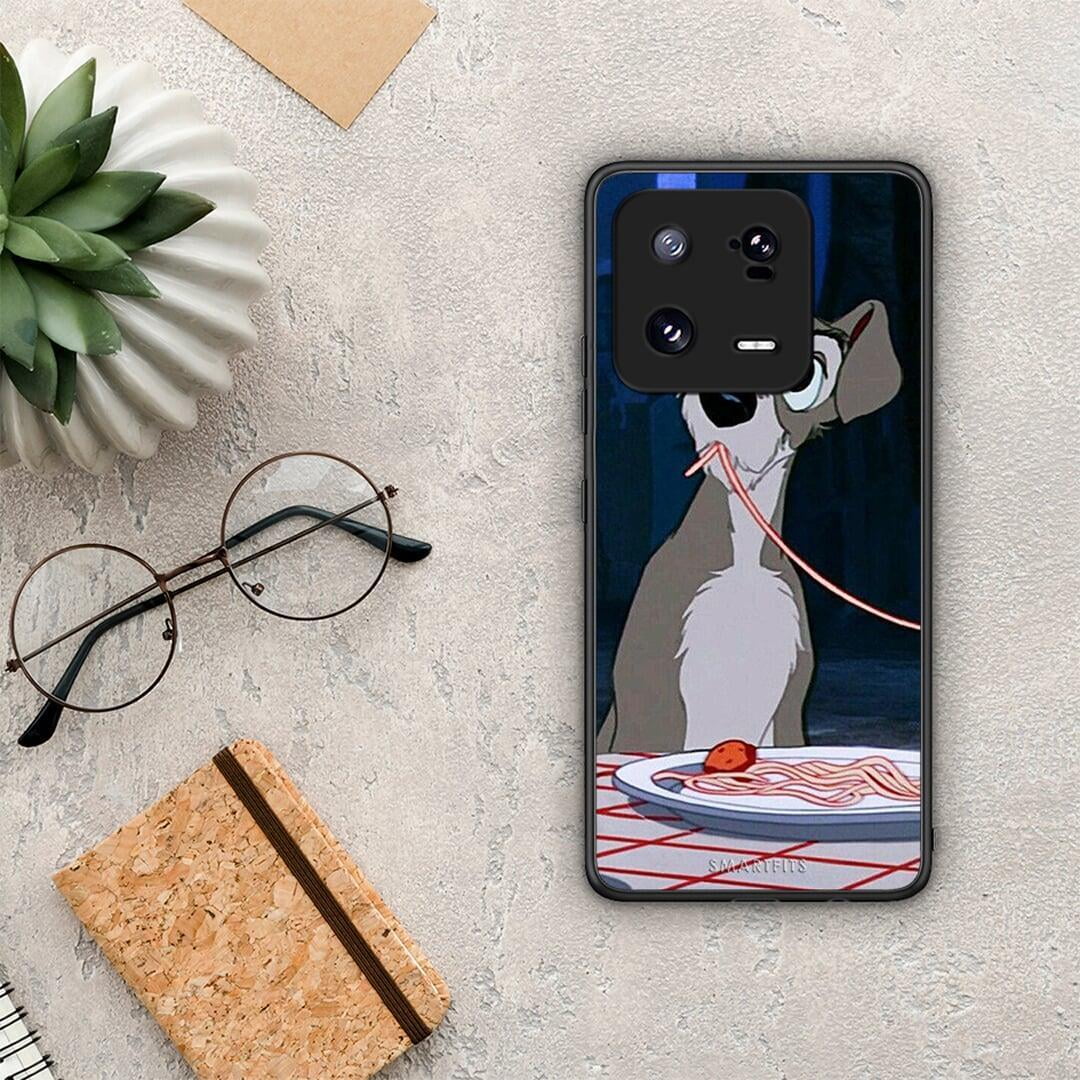 Θήκη Xiaomi 13 Lady And Tramp 1 από τη Smartfits με σχέδιο στο πίσω μέρος και μαύρο περίβλημα | Xiaomi 13 Lady And Tramp 1 Case with Colorful Back and Black Bezels